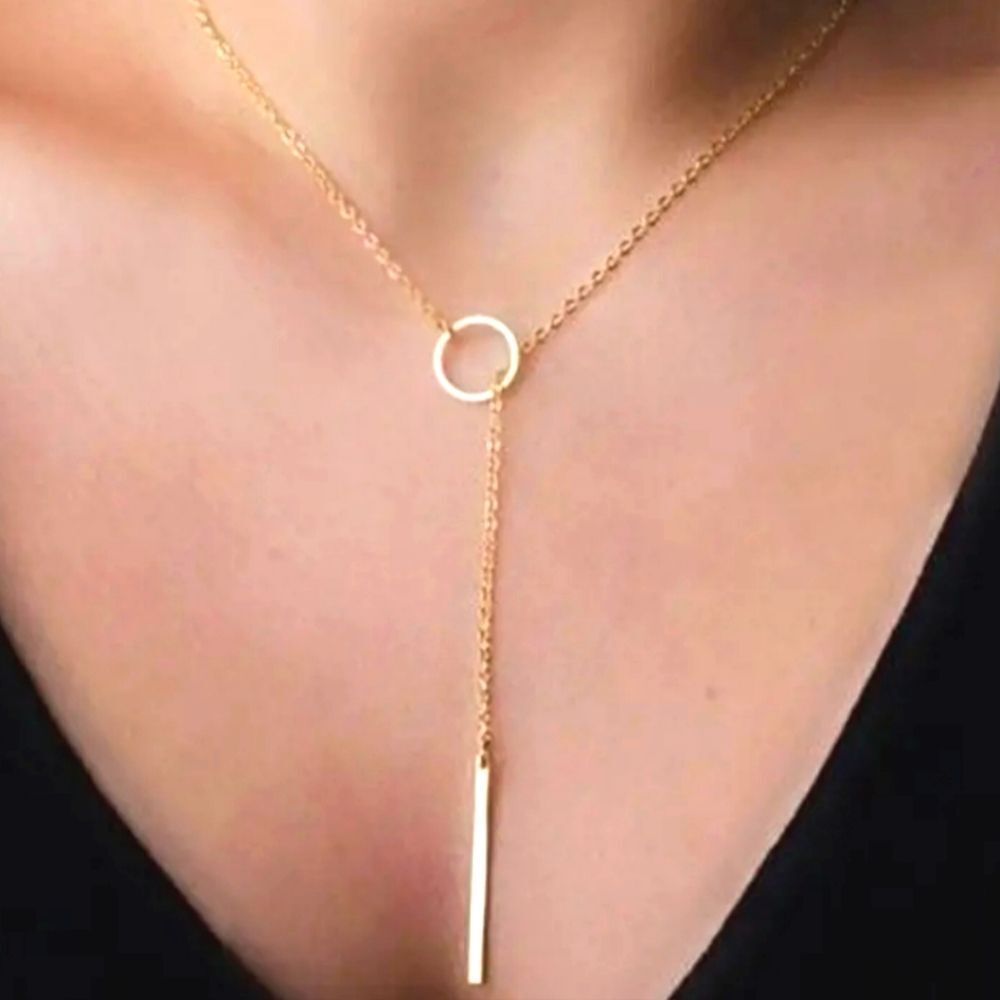 Ladies Long Dip Clavical chain Pendant Necklace